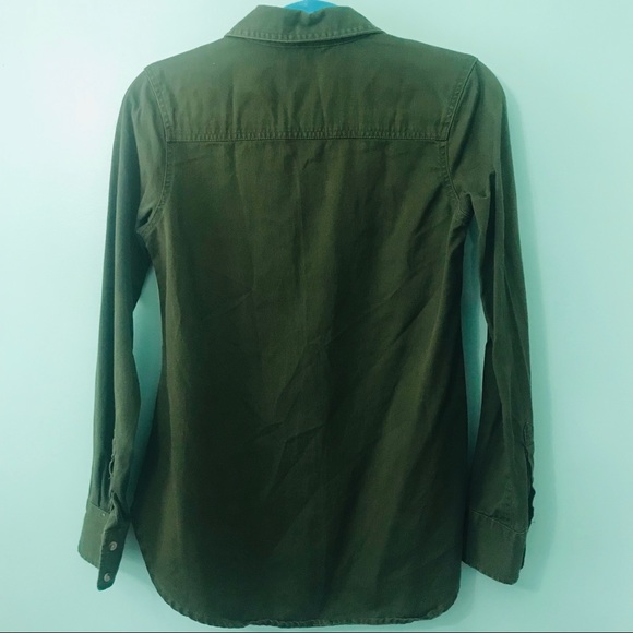 Merona Olive Green Button Up. - Picture 3 of 5